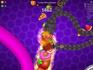 Игра Змейка Против Червячков (Snake vs Worms) — играть онлайн бесплатно (изображение №2)