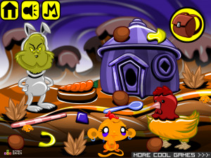 Игра Счастливая Обезьянка 511: Гринч, Похитивший Пасху (Monkey GO Happy Stage 511: The Grinch that stole Easter Theme) — играть онлайн бесплатно (изображение №2)