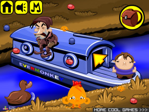 Игра Счастливая Обезьянка 515: Корабль Застрял в канале Пасха (Monkey GO Happy Stage 515: Ship stuck in canal Easter Theme) — играть онлайн бесплатно (изображение №2)