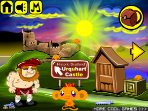 Игра Счастливая Обезьянка 517: Лох-Несское Чудовище (Monkey GO Happy Stage 517: Loch Ness Monster) — играть онлайн бесплатно (изображение №2)