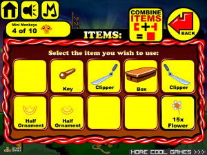 Игра Счастливая Обезьянка 523: Застенчивый Мальчик и Ниндзя Боуджа (Monkey GO Happy Stage 523: Shy boy wants a girlfriend, Bowja the Ninja meets the Monkeys theme) — играть онлайн бесплатно (изображение №4)