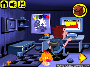 Игра Счастливая Обезьянка 529: Биткойн (Monkey GO Happy Stage 529: Sharkmonkey Apenado attack / Puppy's home return, Bitcoin, Ethereum, and Dogecoin Theme) — играть онлайн бесплатно (изображение №2)