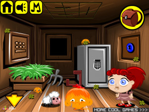 Игра Счастливая Обезьянка 531: Волк в овечьей шкуре и барашек Мэри (Monkey GO Happy Stage 531: The Wolf in sheep's clothing and Mary's little lamb Theme) — играть онлайн бесплатно (изображение №3)