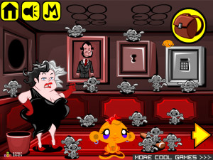 Игра Счастливая Обезьянка 533: Круэлла де Виль и 101 Обезьяна! (Monkey GO Happy Stage 533: Cruella Deville and 101 monkeys!) — играть онлайн бесплатно (изображение №2)