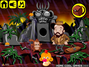 Игра Счастливая Обезьянка 537:  Семья устраивает вечеринку для Робина Венселя (Monkey GO Happy Stage 537: Monkeyhappy Family gives a party for Robin Vencel Theme) — играть онлайн бесплатно (изображение №2)