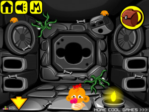 Игра Счастливая Обезьянка 537:  Семья устраивает вечеринку для Робина Венселя (Monkey GO Happy Stage 537: Monkeyhappy Family gives a party for Robin Vencel Theme) — играть онлайн бесплатно (изображение №4)