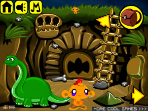Игра Счастливая Обезьянка 542: Пузырь Дино (Monkey GO Happy Stage 542: Bubble Dino) — играть онлайн бесплатно (изображение №4)
