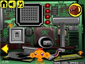 Игра Счастливая Обезьянка 543: Борьба с вирусом БОСС! (Monkey GO Happy Stage 543: Inside a computer theme with RAM, CPU, GPU and PSU! Fighting virus BOSS!) — играть онлайн бесплатно (изображение №4)