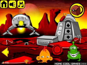 Игра Счастливая Обезьянка 545: Космические Корабли / Римский Бог Войны / Шоколадные Батончики (Monkey GO Happy Stage 545: Multiple Mars Spacecraft landing / Roman god of war - Mars / Mars chocolate bars!) — играть онлайн бесплатно (изображение №3)