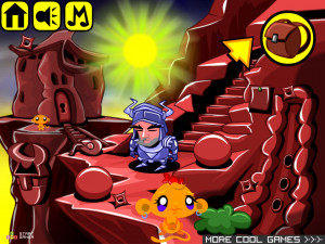 Игра Счастливая Обезьянка 546: Сокровища Ниндзя (Monkey GO Happy Stage 546: Ninja Treasure) — играть онлайн бесплатно (изображение №2)