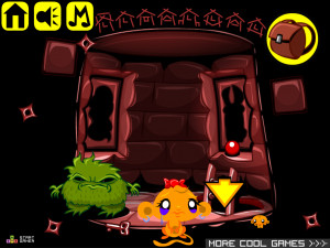 Игра Счастливая Обезьянка 546: Сокровища Ниндзя (Monkey GO Happy Stage 546: Ninja Treasure) — играть онлайн бесплатно (изображение №6)