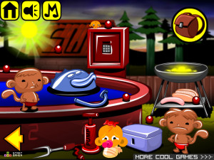 Игра Счастливая Обезьянка 547: Летняя Вечеринка у Бассейна (Monkey GO Happy Stage 547: Summertime Pool Party with Monkeys and Fishies Theme) — играть онлайн бесплатно (изображение №3)