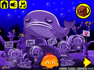 Игра Счастливая Обезьянка 551: Обезьяны протестуют против идей (Monkey GO Happy Stage 551: Monkeys Protesting No more Ideas / Under The Sea Theme) — играть онлайн бесплатно (изображение №2)