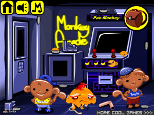 Счастливая Обезьянка 561: Видеоигра Пак-Манки (Monkey GO Happy Stage 561: Pac-Monkey video game theme) — играть онлайн бесплатно (изображение №2)