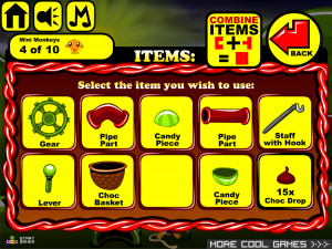 Игра Счастливая Обезьянка 565: Обезьяна Вонка и Шоколадная Фабрика (Monkey GO Happy Stage 565: Monkey Wonka and the Chocolate Factory theme) — играть онлайн бесплатно (изображение №4)