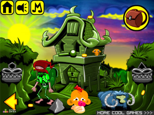 Игра Счастливая Обезьянка 566: Золотые Драгоценности (Monkey GO Happy Stage 566: Golden Jewels) — играть онлайн бесплатно (изображение №3)