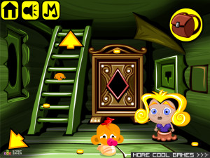 Игра Счастливая Обезьянка 566: Золотые Драгоценности (Monkey GO Happy Stage 566: Golden Jewels) — играть онлайн бесплатно (изображение №6)