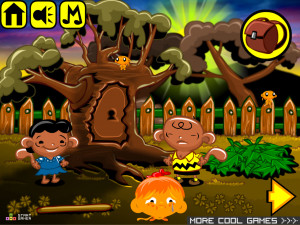 Игра Счастливая Обезьянка 569: Это Великая Обезьяна, Чарли Браун! (Monkey GO Happy Stage 569: It's the Great Monkey, Charlie Brown! theme) — играть онлайн бесплатно (изображение №3)