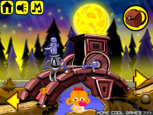 Игра Счастливая Обезьянка 572: Озерный Монстр (Monkey GO Happy Stage 572: Lake Monster) — играть онлайн бесплатно (изображение №3)