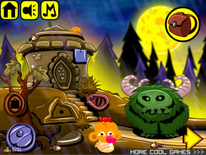 Игра Счастливая Обезьянка 572: Озерный Монстр (Monkey GO Happy Stage 572: Lake Monster) — играть онлайн бесплатно (изображение №4)