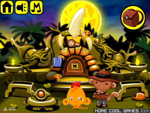 Игра Счастливая Обезьянка 573: Поиски Скрытого Города Бананавилль (Monkey GO Happy Stage 573: Monkey and the Search for the hidden city of Bananaville theme) — играть онлайн бесплатно (изображение №2)