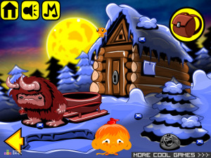 Игра Счастливая Обезьянка 580: Золото Йети (Monkey GO Happy Stage 580: Yeti Gold) — играть онлайн бесплатно (изображение №2)