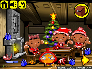 Игра Счастливая Обезьянка 583: Рождественская Обезьяна Санта-Клауса (Monkey GO Happy Stage 583: Christmas Santa Egg Nog Monkey) — играть онлайн бесплатно (изображение №2)