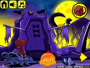 Игра Счастливая Обезьянка 584: Адское Сокровище (Monkey GO Happy Stage 584: Hells Treasure) — играть онлайн бесплатно (изображение №3)