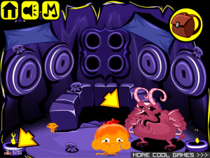 Игра Счастливая Обезьянка 584: Адское Сокровище (Monkey GO Happy Stage 584: Hells Treasure) — играть онлайн бесплатно (изображение №4)