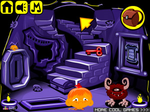 Игра Счастливая Обезьянка 584: Адское Сокровище (Monkey GO Happy Stage 584: Hells Treasure) — играть онлайн бесплатно (изображение №5)