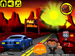 Игра Счастливая Обезьянка 587: Обезьяна Идет по Маршруту 66 (Monkey GO Happy Stage 587: Monkey Goes Route 66) — играть онлайн бесплатно (изображение №2)