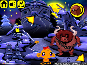 Игра Счастливая Обезьянка 590: Рождественская Радуга (Monkey GO Happy Stage 590: Christmas Rainbow) — играть онлайн бесплатно (изображение №2)