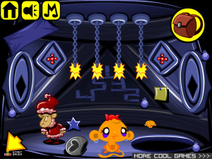 Игра Счастливая Обезьянка 590: Рождественская Радуга (Monkey GO Happy Stage 590: Christmas Rainbow) — играть онлайн бесплатно (изображение №3)