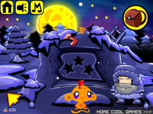 Игра Счастливая Обезьянка 590: Рождественская Радуга (Monkey GO Happy Stage 590: Christmas Rainbow) — играть онлайн бесплатно (изображение №4)