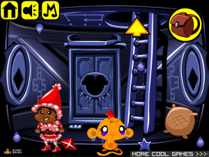 Игра Счастливая Обезьянка 590: Рождественская Радуга (Monkey GO Happy Stage 590: Christmas Rainbow) — играть онлайн бесплатно (изображение №5)