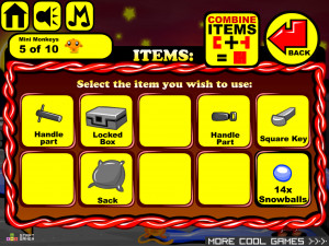 Игра Счастливая Обезьянка 591: Бэтмен и Робин Против Санта-Клауса (Monkey GO Happy Stage 591: Batmonkey and Robin vs. Santa Claus) — играть онлайн бесплатно (изображение №4)