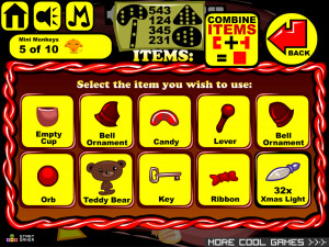 Игра Счастливая Обезьянка 592: Секретный Санта (Monkey GO Happy Stage 592: Secret Santa) — играть онлайн бесплатно (изображение №7)