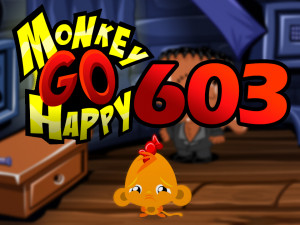 Игра Счастливая Обезьянка 603: Франкенштейн Против Оборотня (Monkey GO Happy Stage 603: Frankenstein's Monkey versus Wolfman) — играть онлайн бесплатно (изображение №1)