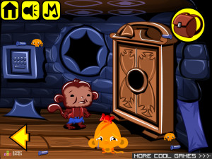 Игра Счастливая Обезьянка 603: Франкенштейн Против Оборотня (Monkey GO Happy Stage 603: Frankenstein's Monkey versus Wolfman) — играть онлайн бесплатно (изображение №3)