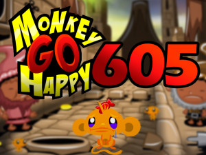 Игра Счастливая Обезьянка 605: Весна в Долине Гномов (Monkey GO Happy Stage 605: Old and new Pompeii in 79 AD Springtime in the valley of the gnomes) — играть онлайн бесплатно (изображение №1)