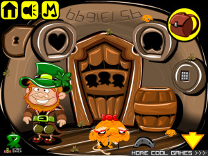 Игра Счастливая Обезьянка 609: Охота на Трилистник и Горшочек с Золотом (Monkey GO Happy Stage 609: Shamrock Hunt For The Pot Of Gold) — играть онлайн бесплатно (изображение №3)