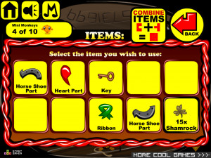 Игра Счастливая Обезьянка 609: Охота на Трилистник и Горшочек с Золотом (Monkey GO Happy Stage 609: Shamrock Hunt For The Pot Of Gold) — играть онлайн бесплатно (изображение №4)