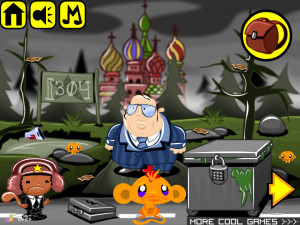 Игра Счастливая Обезьянка 615: Встреча с Русским Олигархом (Monkey GO Happy Stage 615: Monkeys Meets Russian Oligarch) — играть онлайн бесплатно (изображение №2)