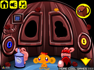 Игра Счастливая Обезьянка 623: Большой Пасхальный Кролик (Monkey GO Happy Stage 623: Big bad Easter bunny who eats all Easter eggs, adorable Easter little bunnies) — играть онлайн бесплатно (изображение №3)