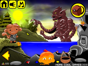 Игра Счастливая Обезьянка 625: Волшебный Лес Альтернативная Реальность (Monkey GO Happy Stage 625: Magical Forest Alternate reality Clash of the Krakon Totans) — играть онлайн бесплатно (изображение №3)