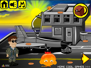 Игра Счастливая Обезьянка 631 (Monkey GO Happy Stage 631: TOP BANANA Monkeyverick (Top Gun theme) pipi langkous / Shoot mania) — играть онлайн бесплатно (изображение №2)