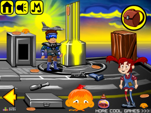 Игра Счастливая Обезьянка 631 (Monkey GO Happy Stage 631: TOP BANANA Monkeyverick (Top Gun theme) pipi langkous / Shoot mania) — играть онлайн бесплатно (изображение №3)