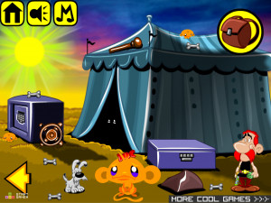 Игра Счастливая Обезьянка 637: Астерокс, Обелокс и Идефокс Вторгаются в Римский Форт (Monkey GO Happy Stage 637: Asterox Obelox and idefox invade a roman fort) — играть онлайн бесплатно (изображение №3)