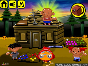 Игра Счастливая Обезьянка 641: Фарсовый Фильм с Тремя Марионетками! (Monkey GO Happy Stage 641: Slapstick movie with the three stooges!) — играть онлайн бесплатно (изображение №2)