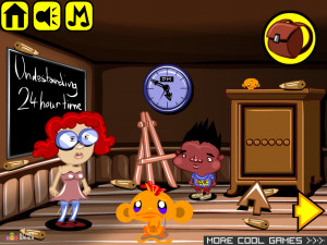Игра Счастливая Обезьянка 643 (Monkey GO Happy Stage 643: 80s rock boy unable to draw in his art class, scared of his power of drawing future events that always seems to happen) — играть онлайн бесплатно (изображение №2)